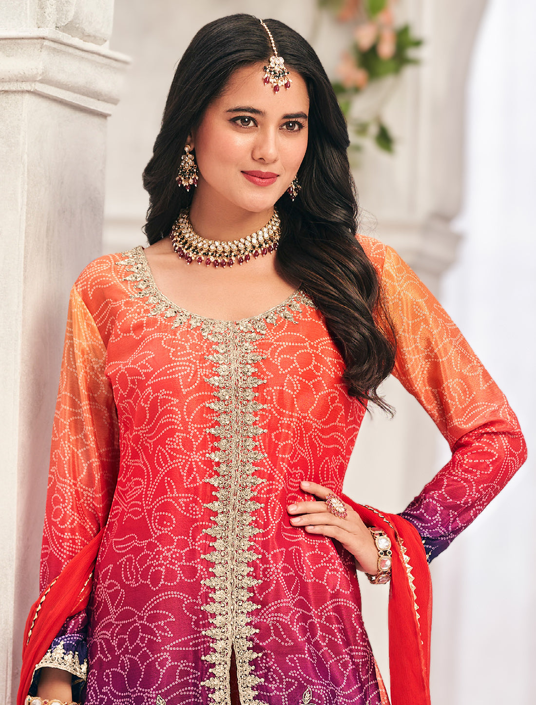 Designer Chinon Embroidered Suit Set for Women | Premium Ethnic Wear