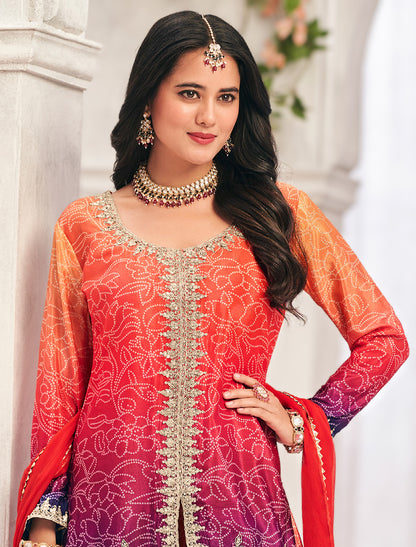 Designer Chinon Embroidered Suit Set for Women | Premium Ethnic Wear