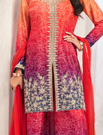 Designer Chinon Embroidered Suit Set for Women | Premium Ethnic Wear