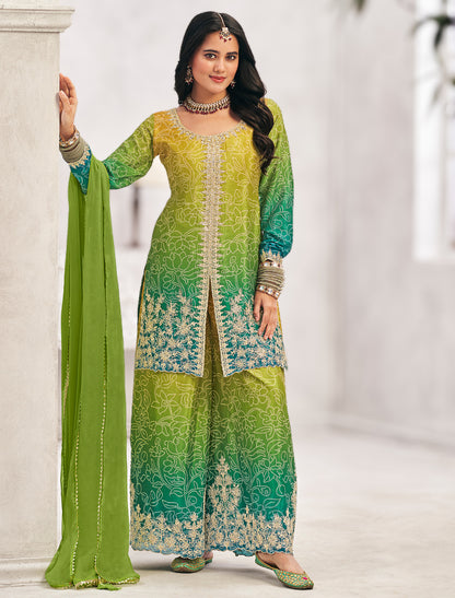 Premium Embroidered Chinon Suit Set for Women – Festive Ethnic Wear