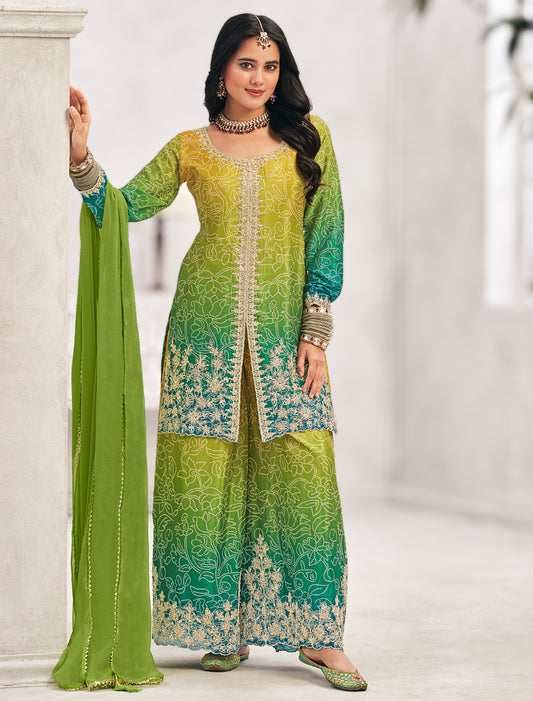 Premium Embroidered Chinon Suit Set for Women – Festive Ethnic Wear