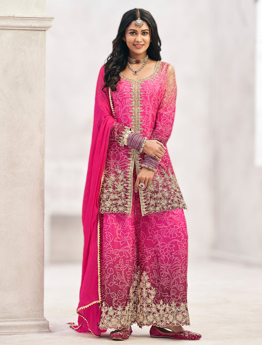 Luxury Chinon Embroidered Suit with Chiffon Dupatta – Ethnic Wear for Women