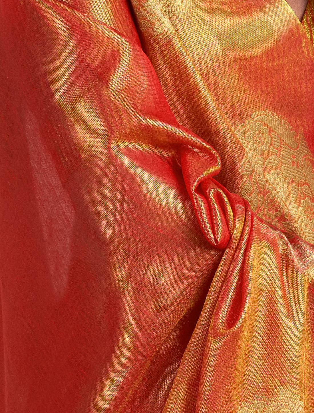 Red Tissue Silk Party Wear Woven Saree