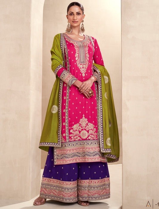 Experience Premium Silk Ethnic With Designer Pink Kurta Sets