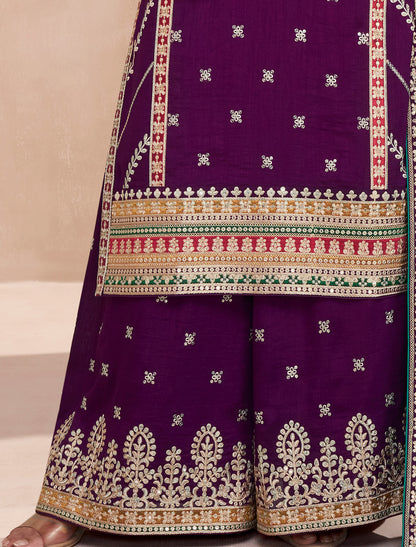 Introducing Premium Silk Ethnic With Designer Purple Kurta Sets