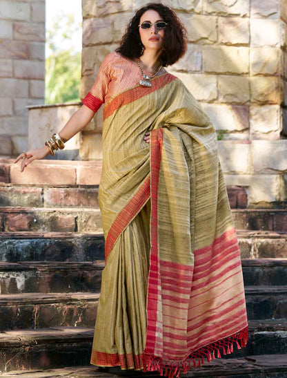 Pure Handloom Printed Katan Festive Wear Ethnic Saree