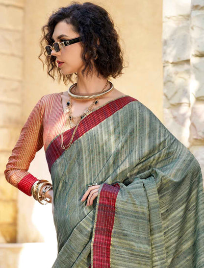 Katan Pure Handloom Ethnic Festive Wear Printed Saree