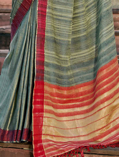 Katan Pure Handloom Ethnic Festive Wear Printed Saree