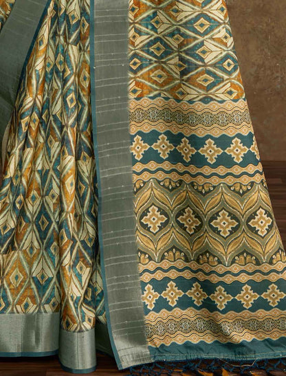 Handloom Silk Witn Weaving Sequence Work Designer Saree