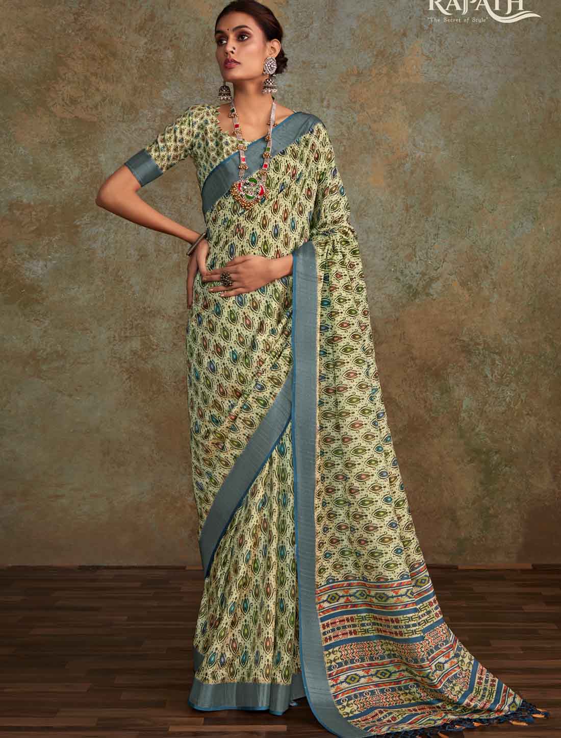 Handloom Silk Witn Designer Weaving Sequence Work Saree