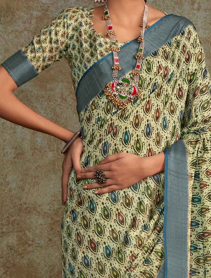 Handloom Silk Witn Designer Weaving Sequence Work Saree