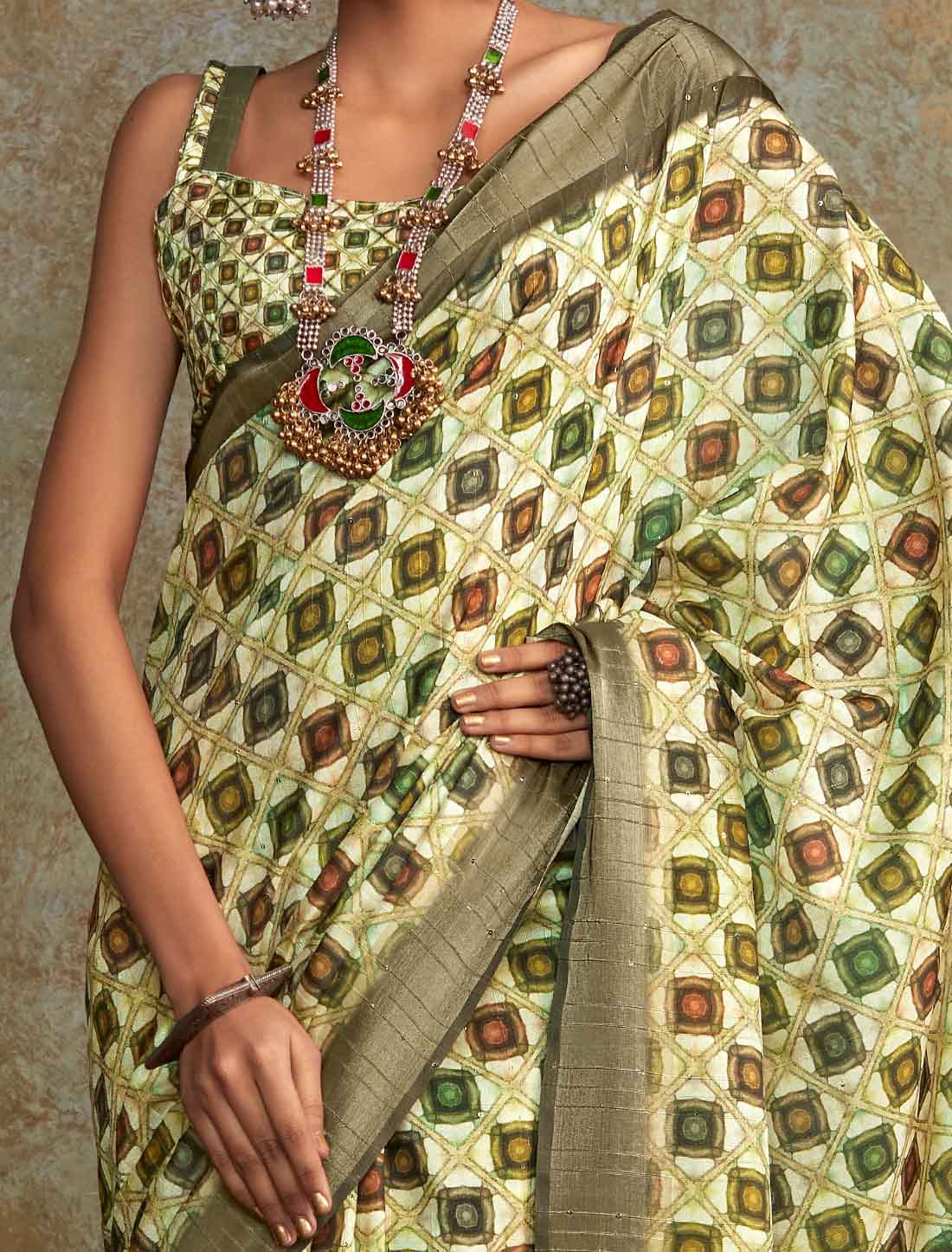 Handloom Silk Witn Weaving Sequence Work Designer Off Withe Saree