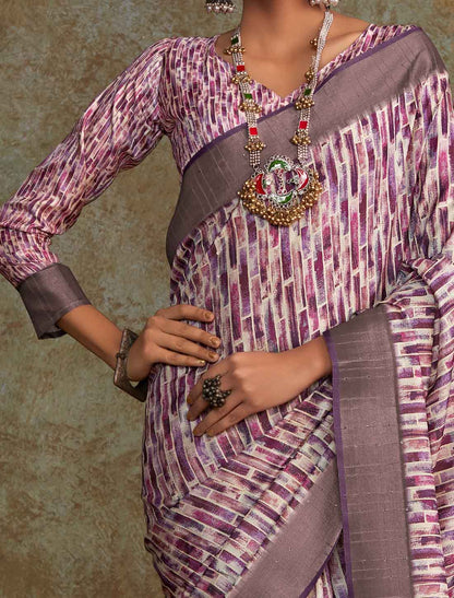 Pink Handloom Silk Witn Weaving Sequence Work Designer Saree