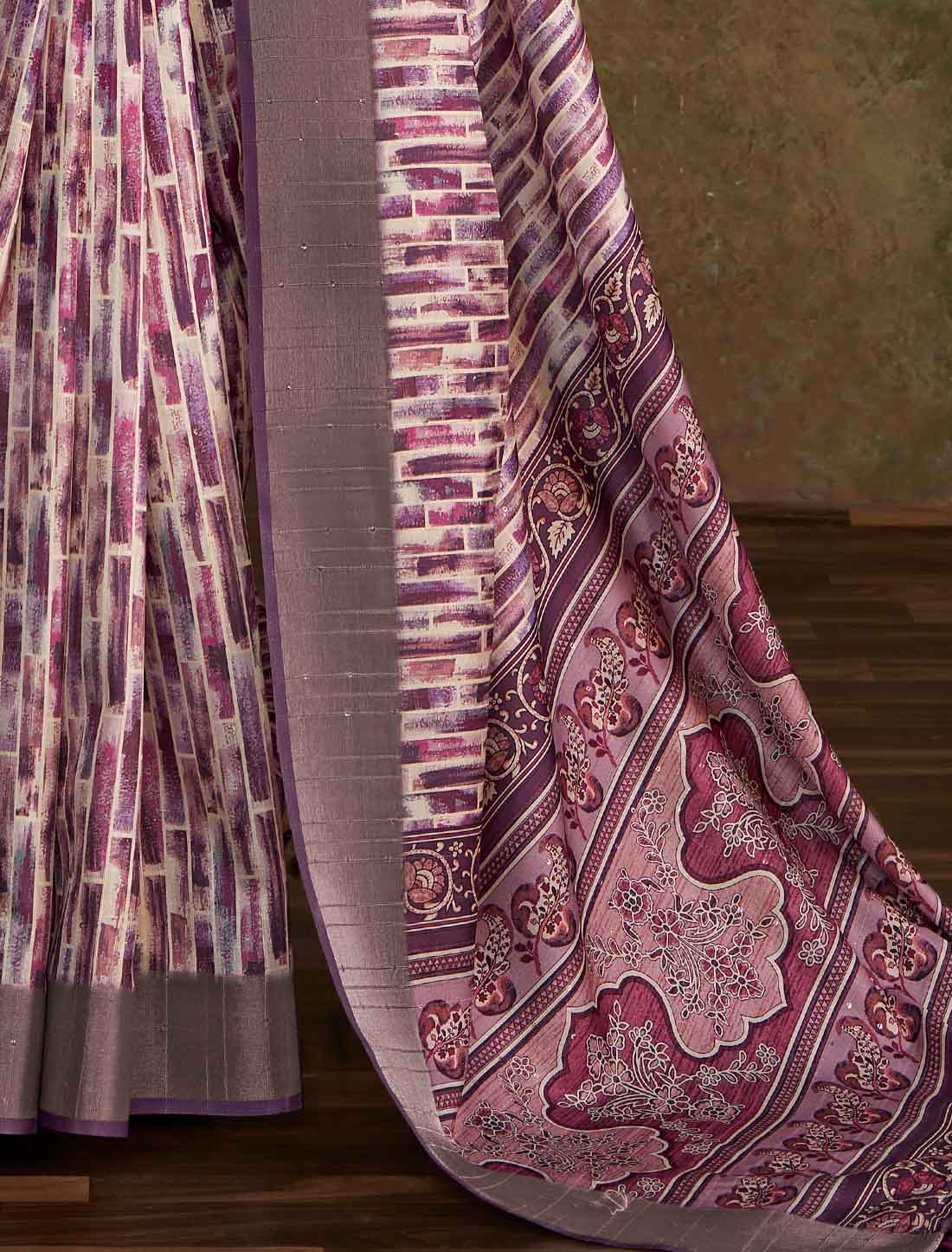 Pink Handloom Silk Witn Weaving Sequence Work Designer Saree