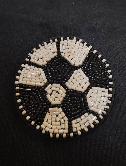 RJ Biirthy Football Washable Hand Beaded Patches and Brooches