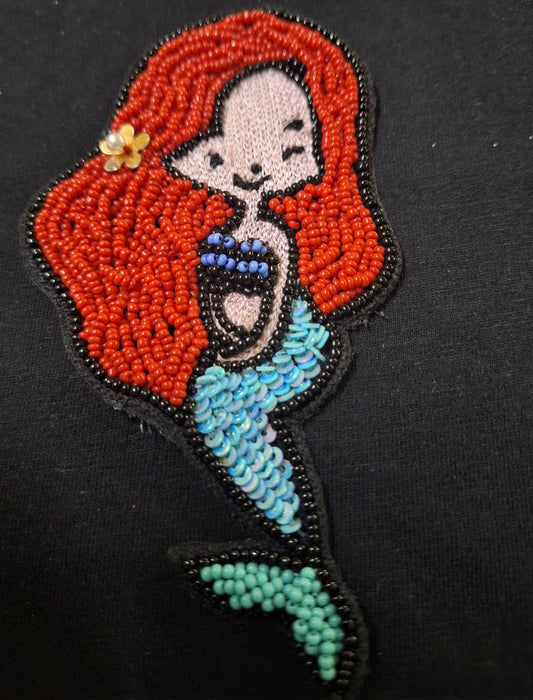 RJ Biirthy Ariel Mermaid Washable Hand Beaded Patches and Brooches