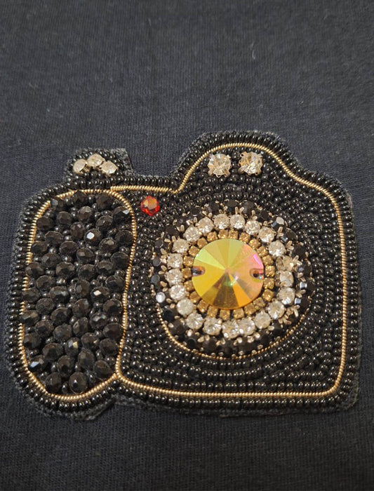 RJ Biirthy Camera Washable Hand Beaded Patches and Brooches