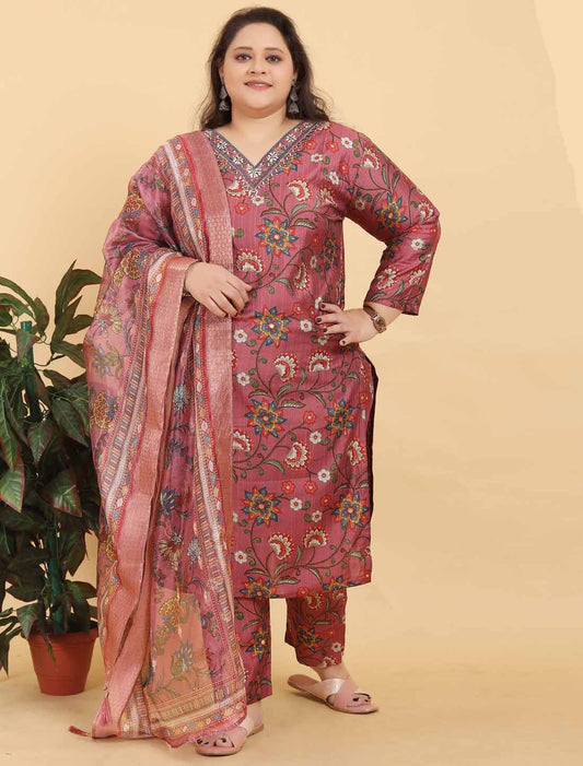 Multi Color Ethnic Premium Lichi Viscose Export Quality Hand Work Kurta Sets