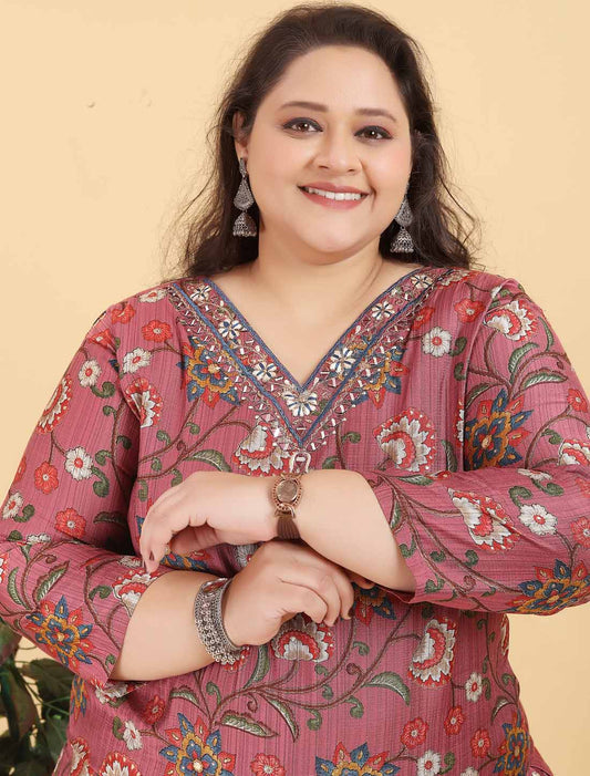 Multi Color Ethnic Premium Lichi Viscose Export Quality Hand Work Kurta Sets
