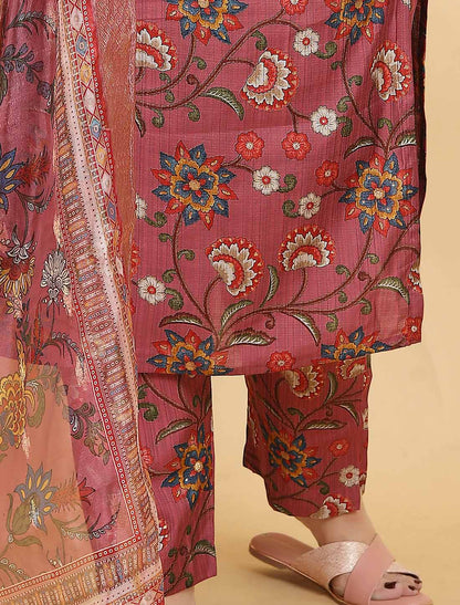 Multi Color Ethnic Premium Lichi Viscose Export Quality Hand Work Kurta Sets