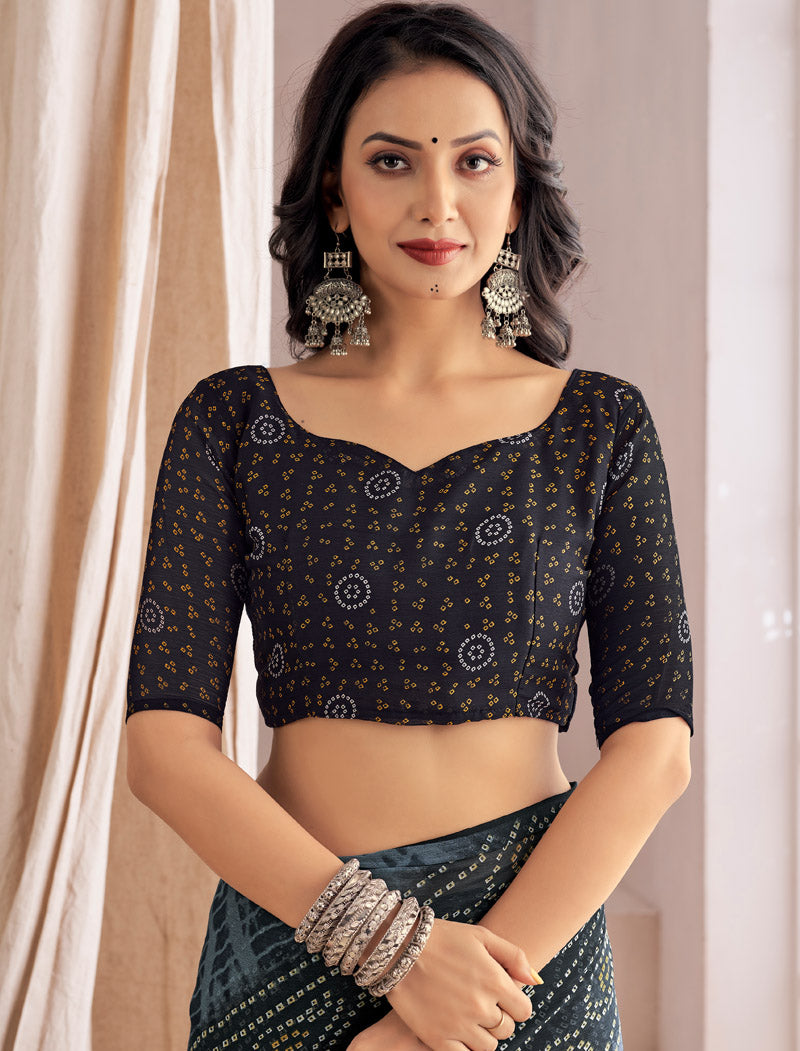 Black Classic Star Chiffon With Printed Ruchi Sarees