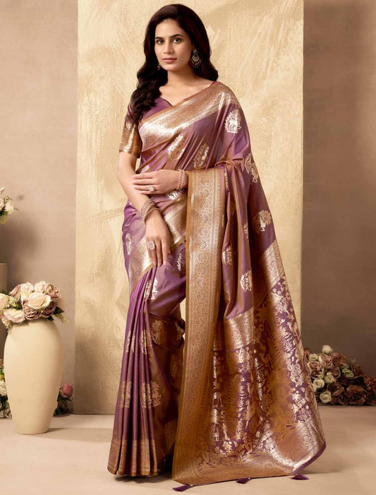 Pink Ethnic Silk Rich Pallu With Zhallar Designer Saree