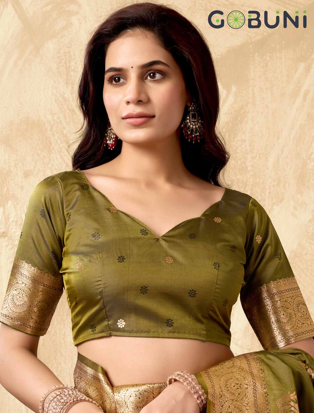 Olive Silk Rich Pallu With Zhallar Ethnic Designer Saree