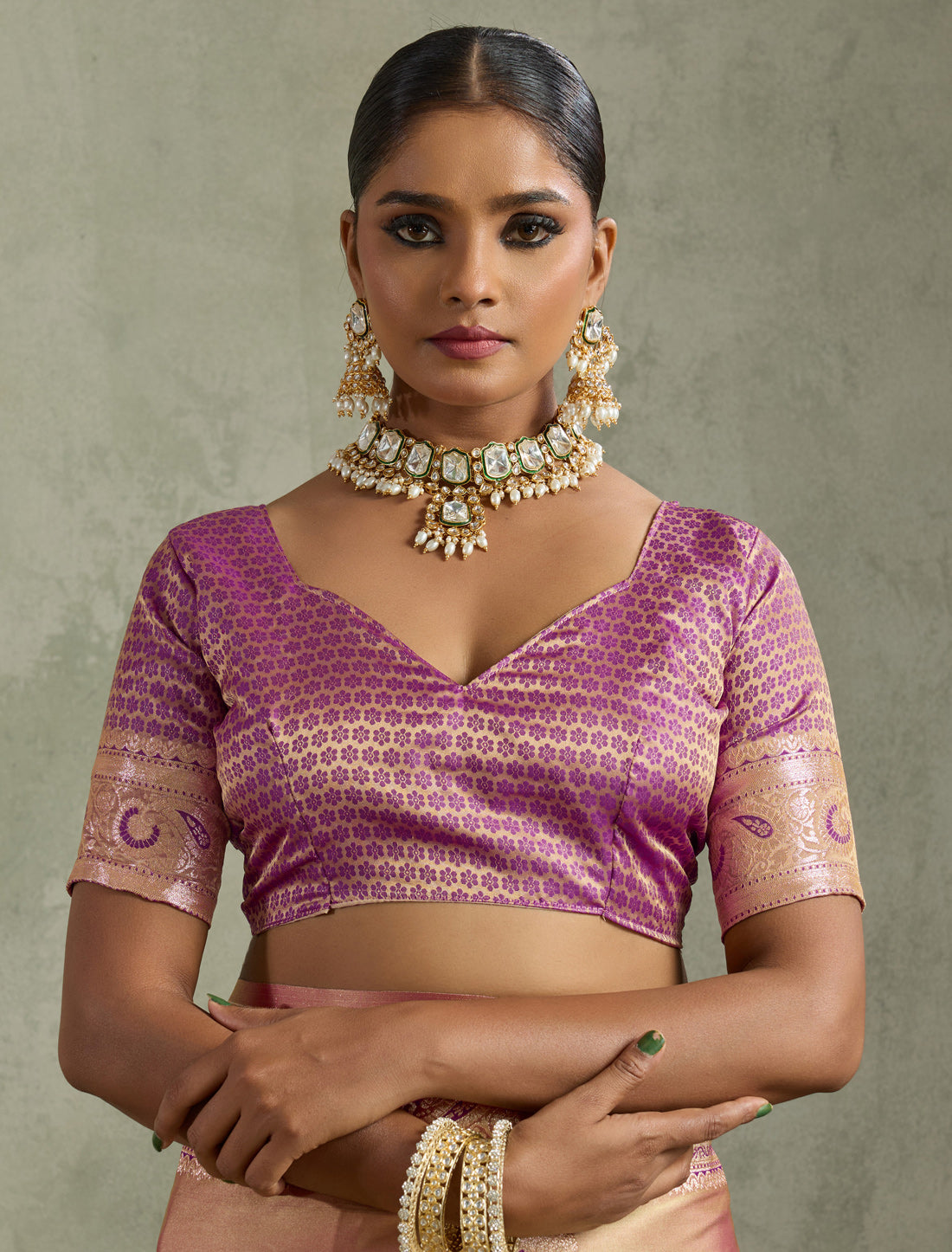 Beige Satin Silk Designer Saree Banarasi Zari Woven Meenakari in Border