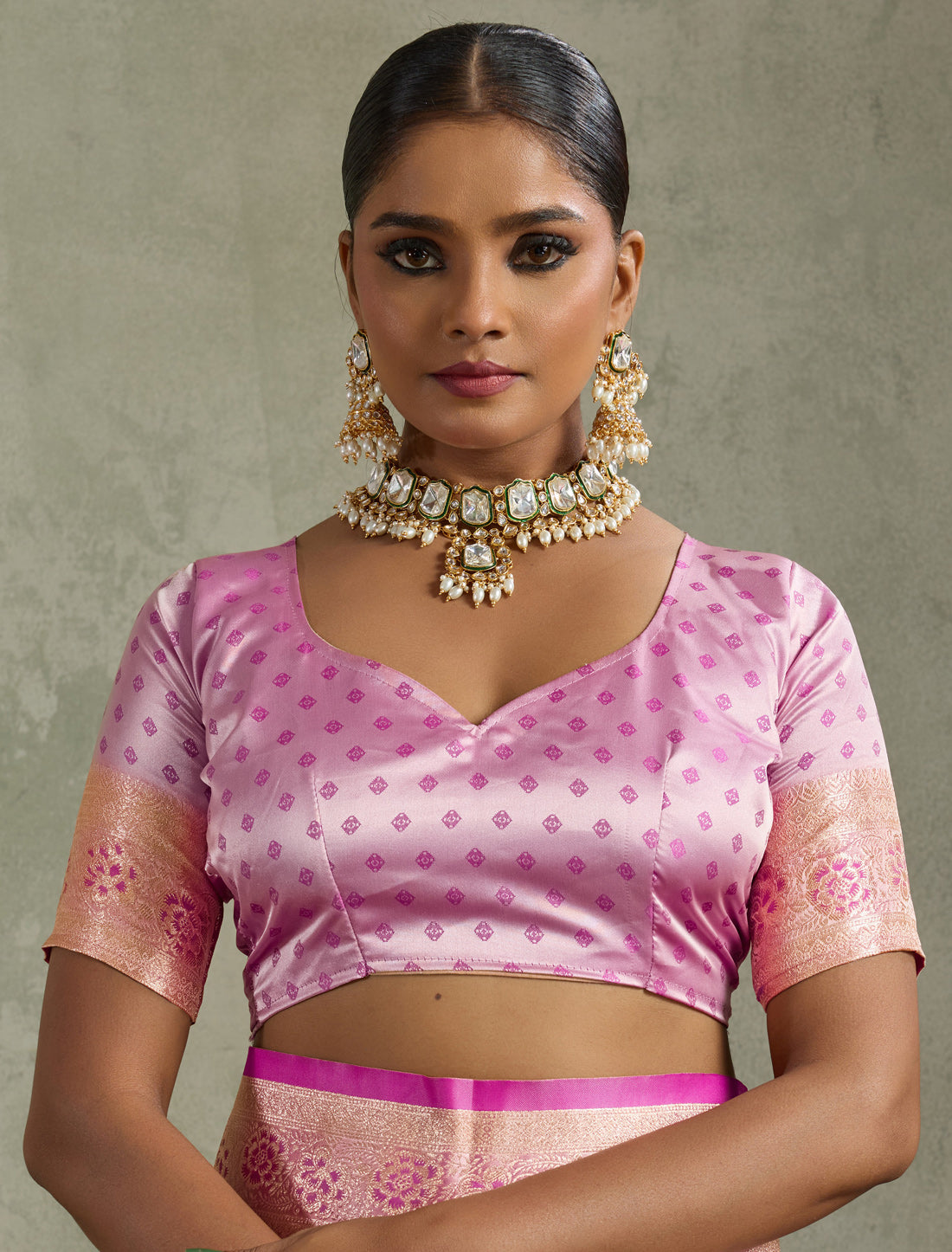 Magenta Satin Silk Saree Banarasi Zari Rich Pallu Meenakari Jhallar Latkan