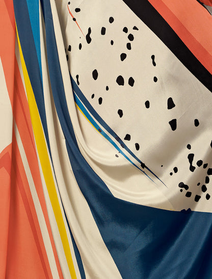 Cream Malai Silk Crepe Digital Print Saree