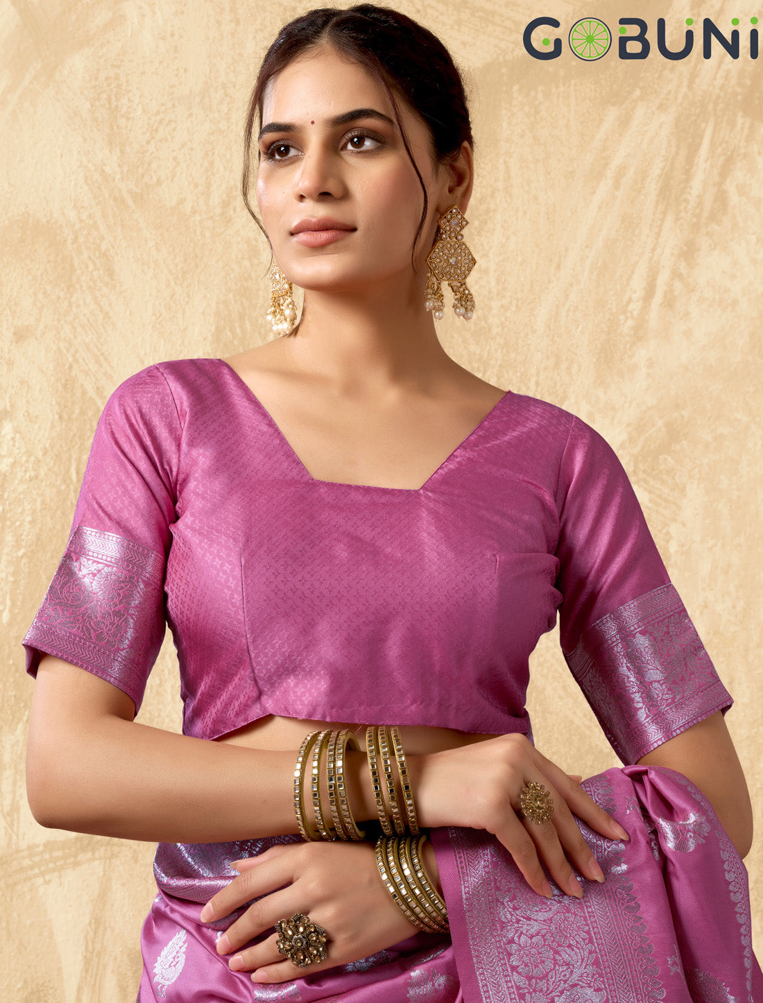 Ethnic Silk Rich Pallu With Zhallar Designer Un-Stitched Saree