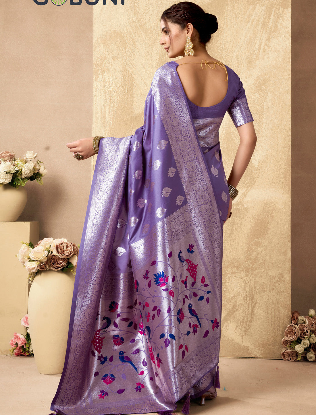 Designer Silk Rich Pallu With Zhallar Ethnic Un-Stitched Saree