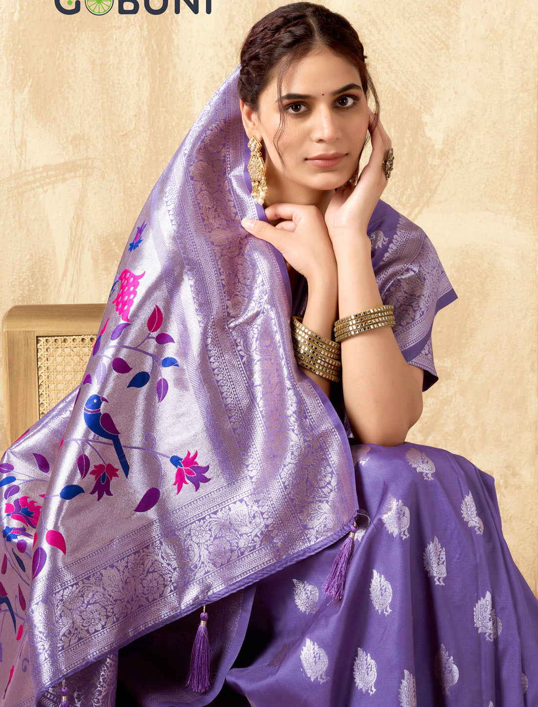 Designer Silk Rich Pallu With Zhallar Ethnic Un-Stitched Saree