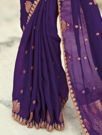 Jamli Pure Orgenza Viscose Designer Party Wear Saree