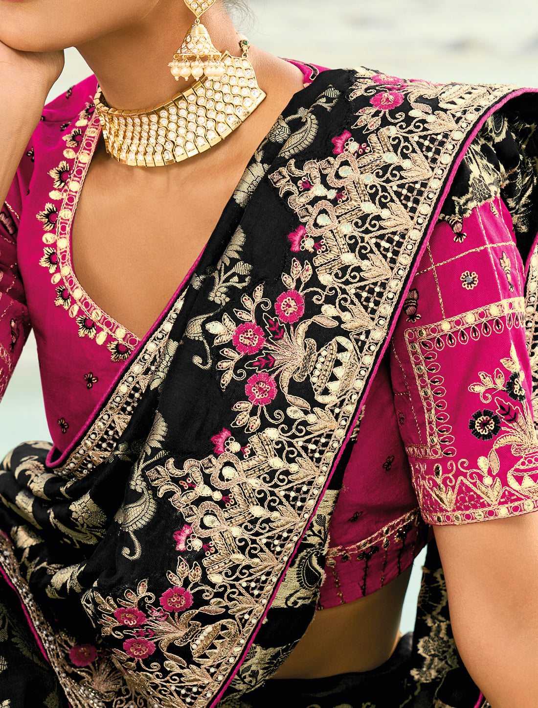 Black Pure Dola Viscose Heavy Party Wear Designer Saree