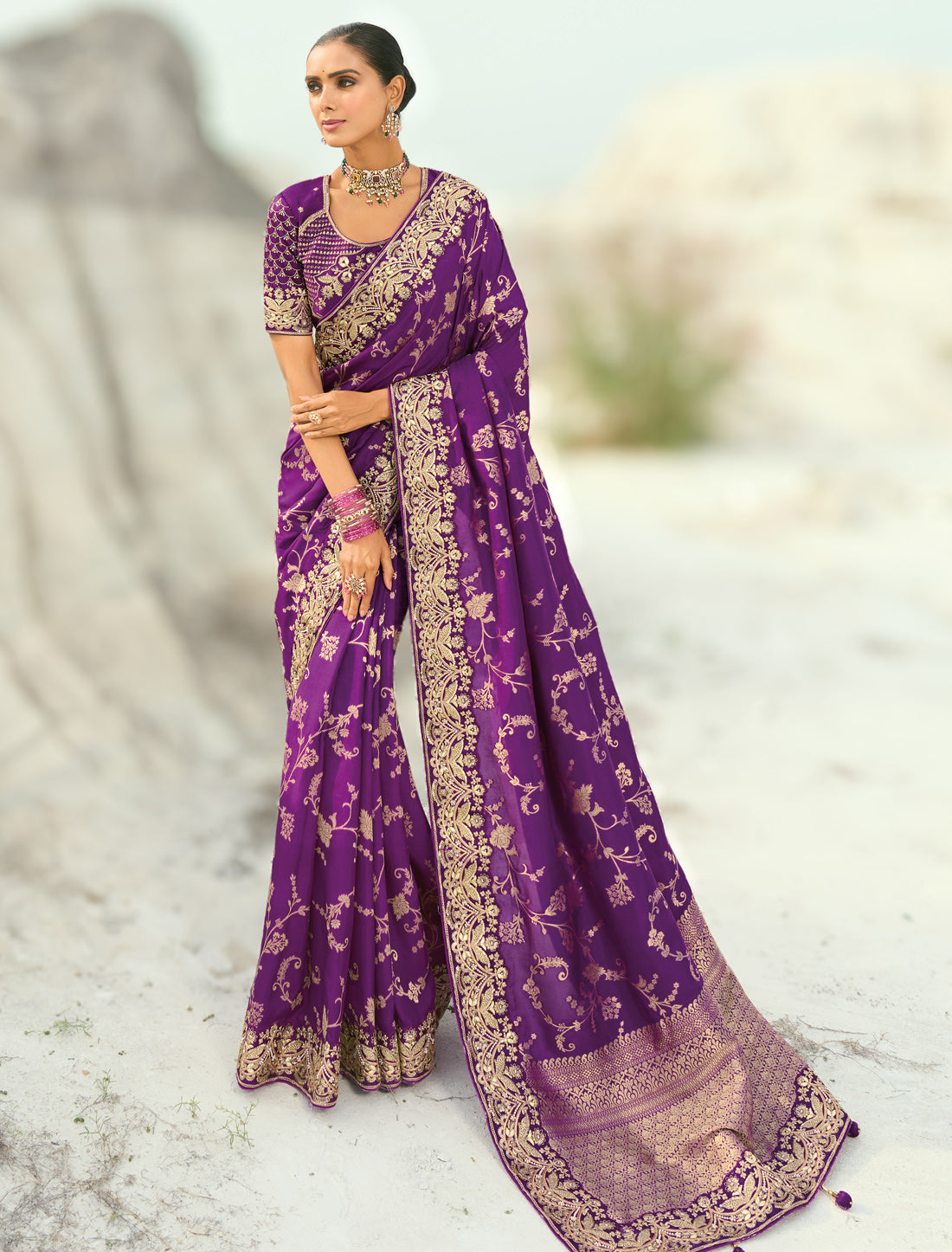 Jamli Pure Dola Viscose Heavy Party Wear Designer Saree