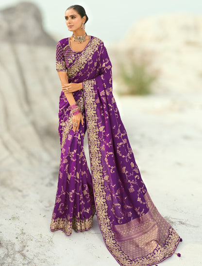 Jamli Pure Dola Viscose Heavy Party Wear Designer Saree