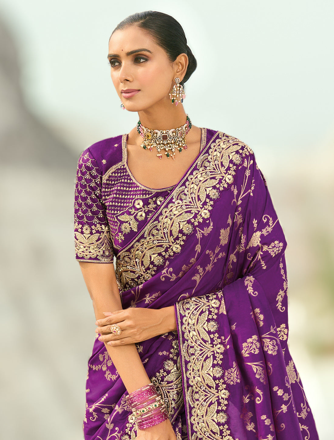 Jamli Pure Dola Viscose Heavy Party Wear Designer Saree