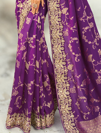 Jamli Pure Dola Viscose Heavy Party Wear Designer Saree