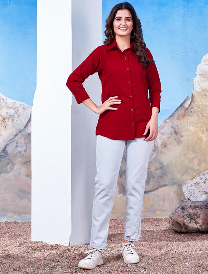 Chic Maaza Cotton Shirt Stylish Top For Women