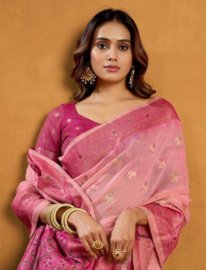 Roseberry Spun Cotton Party Wear Designer Saree For Women