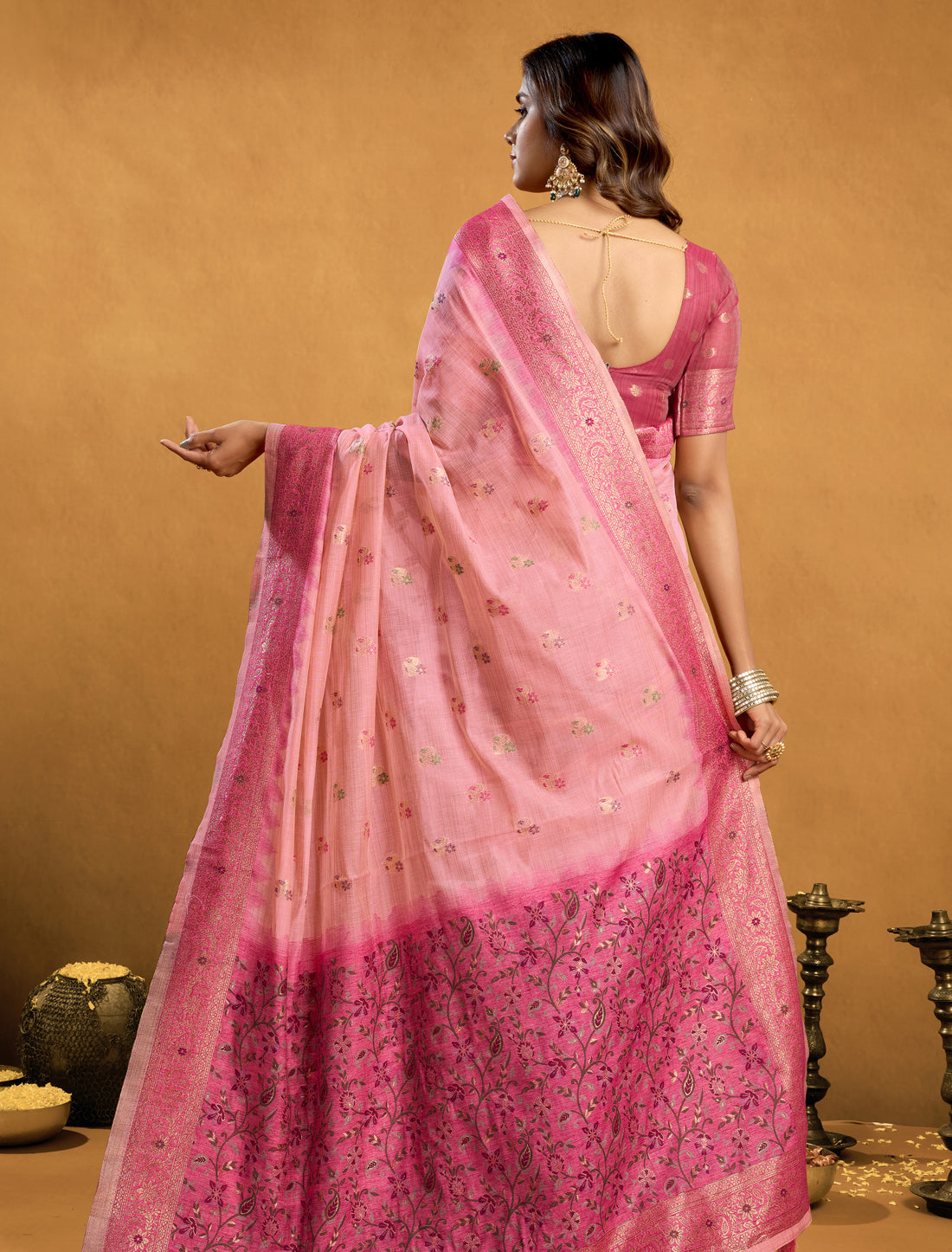 Roseberry Spun Cotton Party Wear Designer Saree For Women