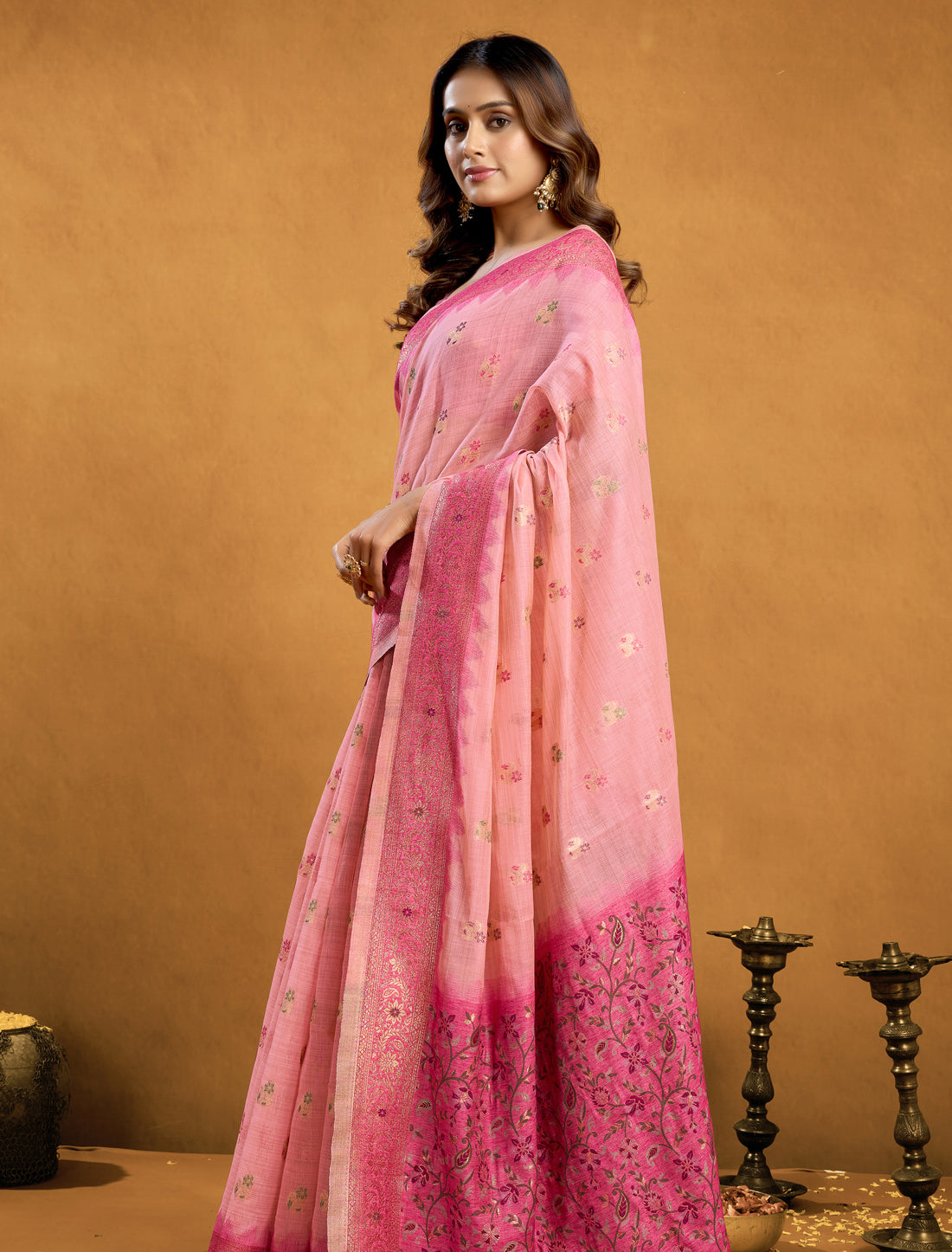 Roseberry Spun Cotton Party Wear Designer Saree For Women