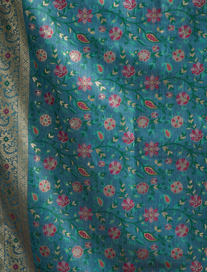 Light Green Designer Party Wear Cotton Saree With Zari Rich Pallu