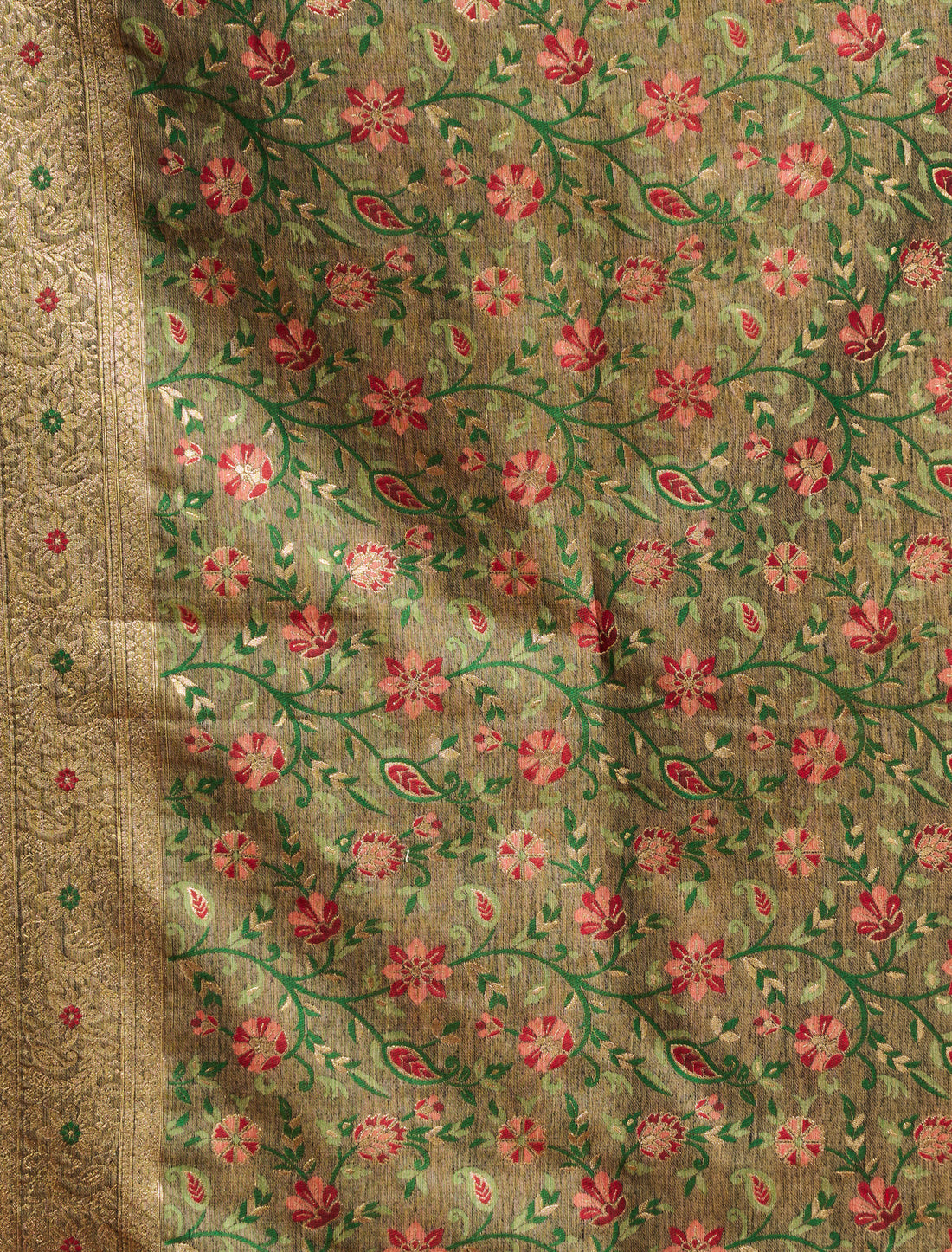 Light Brown Spun Cotton Designer Party Wear Saree with Rich Pallu Zari