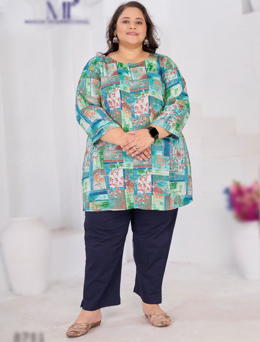 Blie Rayon Slub Featuring Meticulously Ethnic Full-Stitched Kurti