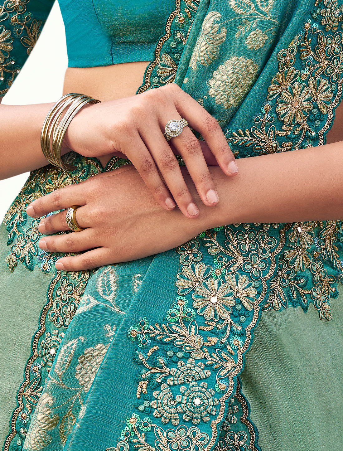 Sky Blue Bagalpuri Tissue Silk Jacquard Party Wear Saree