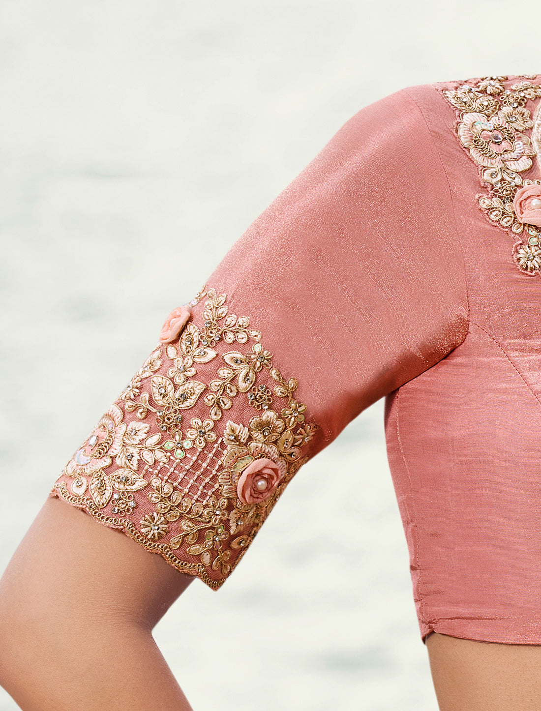 Luxurious chikoo Satin Silk Designer Saree Zari Weaving Embroidery Khatli Work