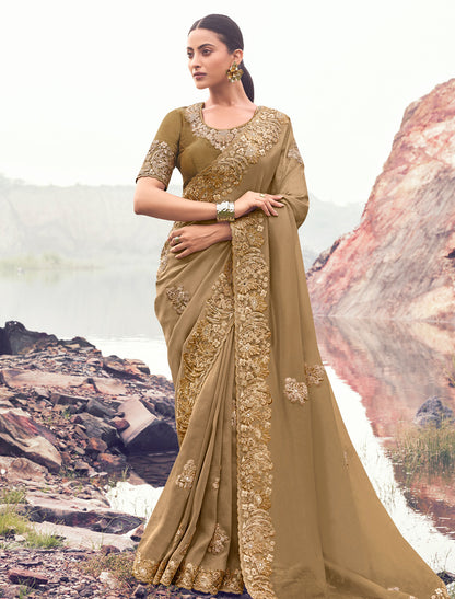 Pure Banarasi Silk Saree Zari Weaving Jacquard Sequince Heavy Embroidery