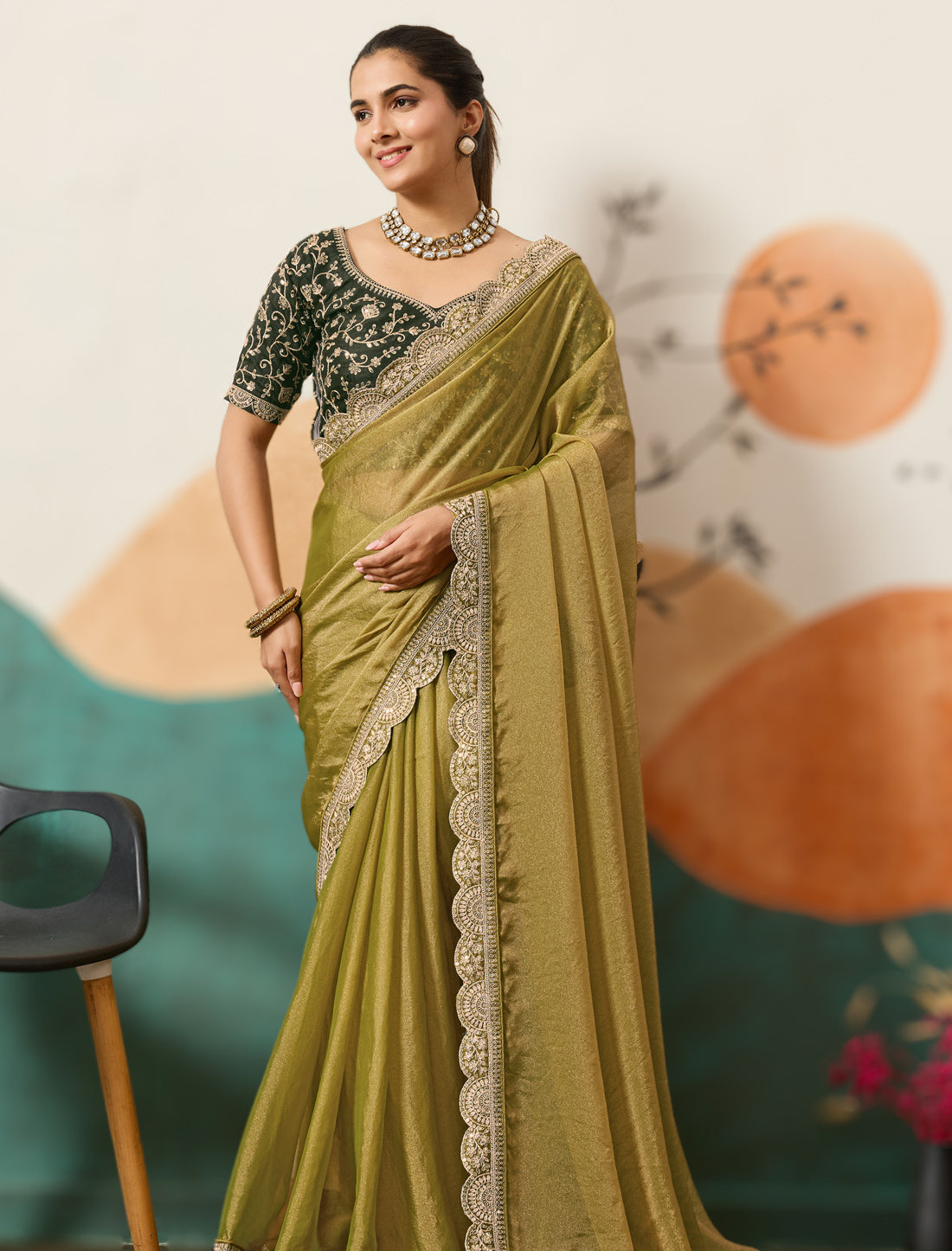 NC Moss Party Wear Saree for Women
